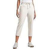 CRZ YOGA 4-Way Stretch Golf Capri for Women 23", Casual Yoga Dress Work Pants with Pockets Workout Athletic Travel