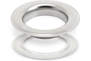 CRAFTMEMORE 1 inch Hole 10 Sets Grommets Eyelets with Washers for Leather, Tarp, Canvas (Silver)