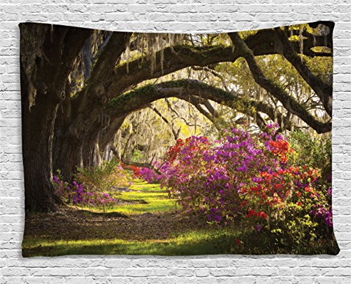 Nature Tapestry , Mystic Romantic Forest Trees - Spring Wall decor