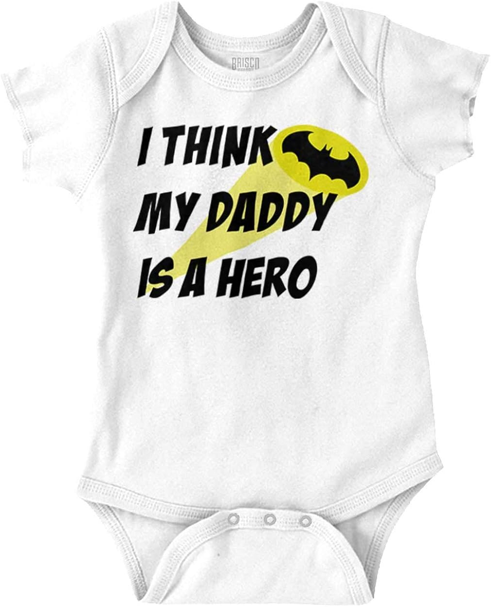 Brisco Brands My Daddy is Bat Cute Fathers Day Comic Hero Baby Romper Bodysuits