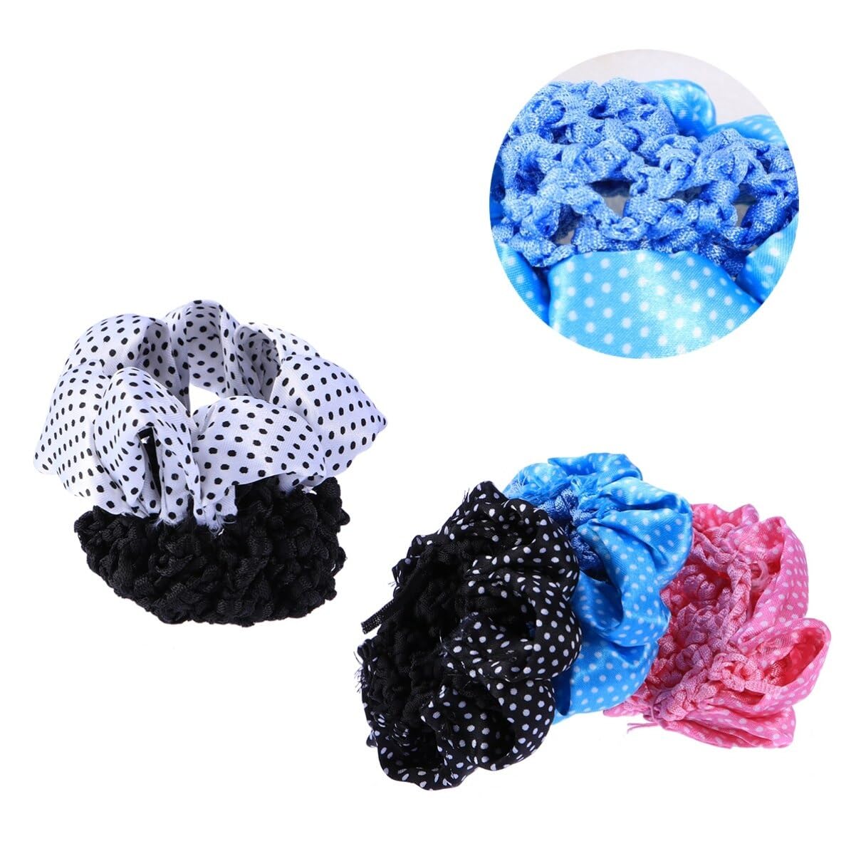 FRCOLOR 4pcs Hair Net Hair Snood Buns Snood Net Elastic Bun Nets for Dance Knotts Miss Lace