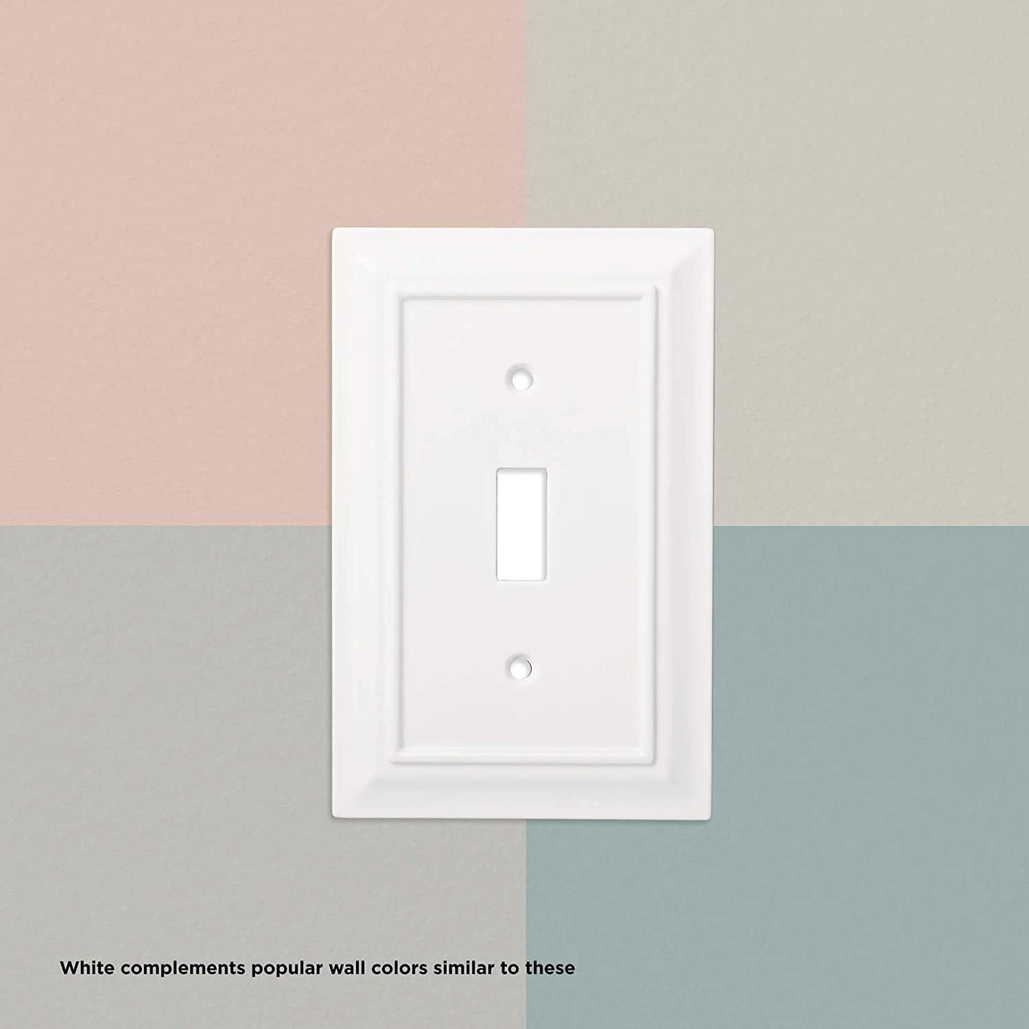 Franklin Brass W35243-PW-C Classic Architecture Single Decorator Wall Plate/Switch Plate/Cover, White - - 