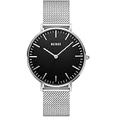 BUREI Womens Fashion Gold Stainless Steel Mesh Watch Analog Quartz Waterproof Ladies Watch Dainty Bracelet Wristwatch for Women,Gifts for Girlfriend