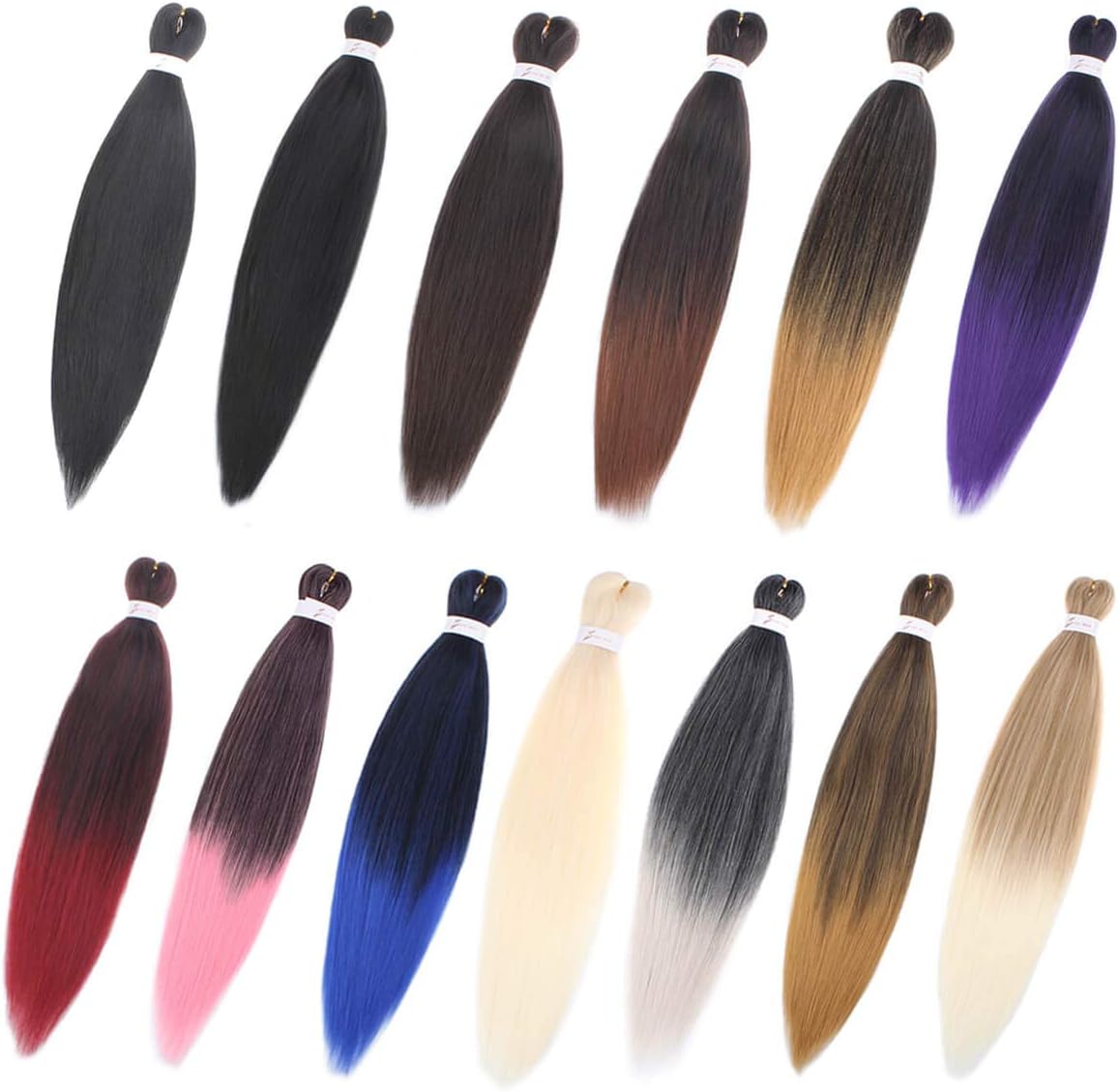 Leeven 8 Packs Pre Stretched Braiding Hair 26 Inch Yaki Texture Ombre Brading Hair Extensions for Box Braids Kanekalon Hair Fiber Crochet Hair Extensions for Braiding /26 Inch 27613# - Image 4