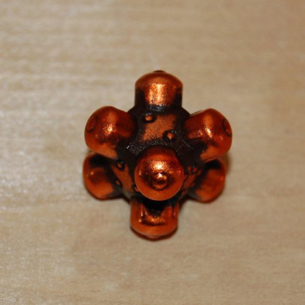 IronDie 1 (One) Single Solid Metal Italian Dice - Orange Barrier (Die-Cast Designer Six-Sided Die / d6)