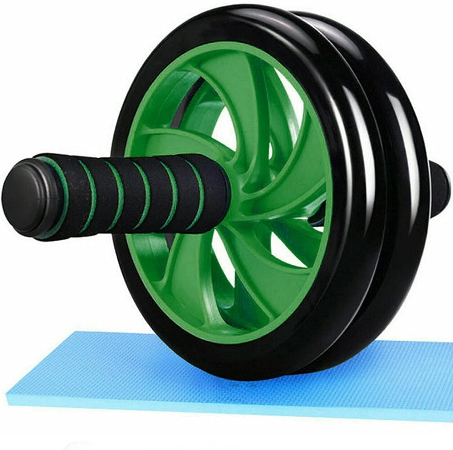 SOO Ab Roller Wheel, Abs Workout Equipment for Abdominal & Core Strength Training, Exercise Wheels for Home & gym, Ab Machine with Knee Pad Accessories (Green)
