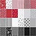 KimberBell Basics Black White & Red Strips 40 2.5-inch Strips Jelly Roll Maywood Studio
