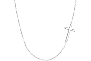 EVER FAITH 925 Sterling Silver Simple Sideways Cross Pendant Choker Necklace Birthday/Mothers Day/Valentines/Christmas Jewelry Gift for Women