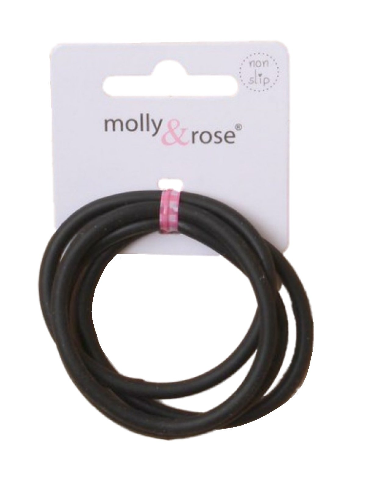 Set of 4 Black Silicone Non Slip Hair Elastics Bobbles Bands