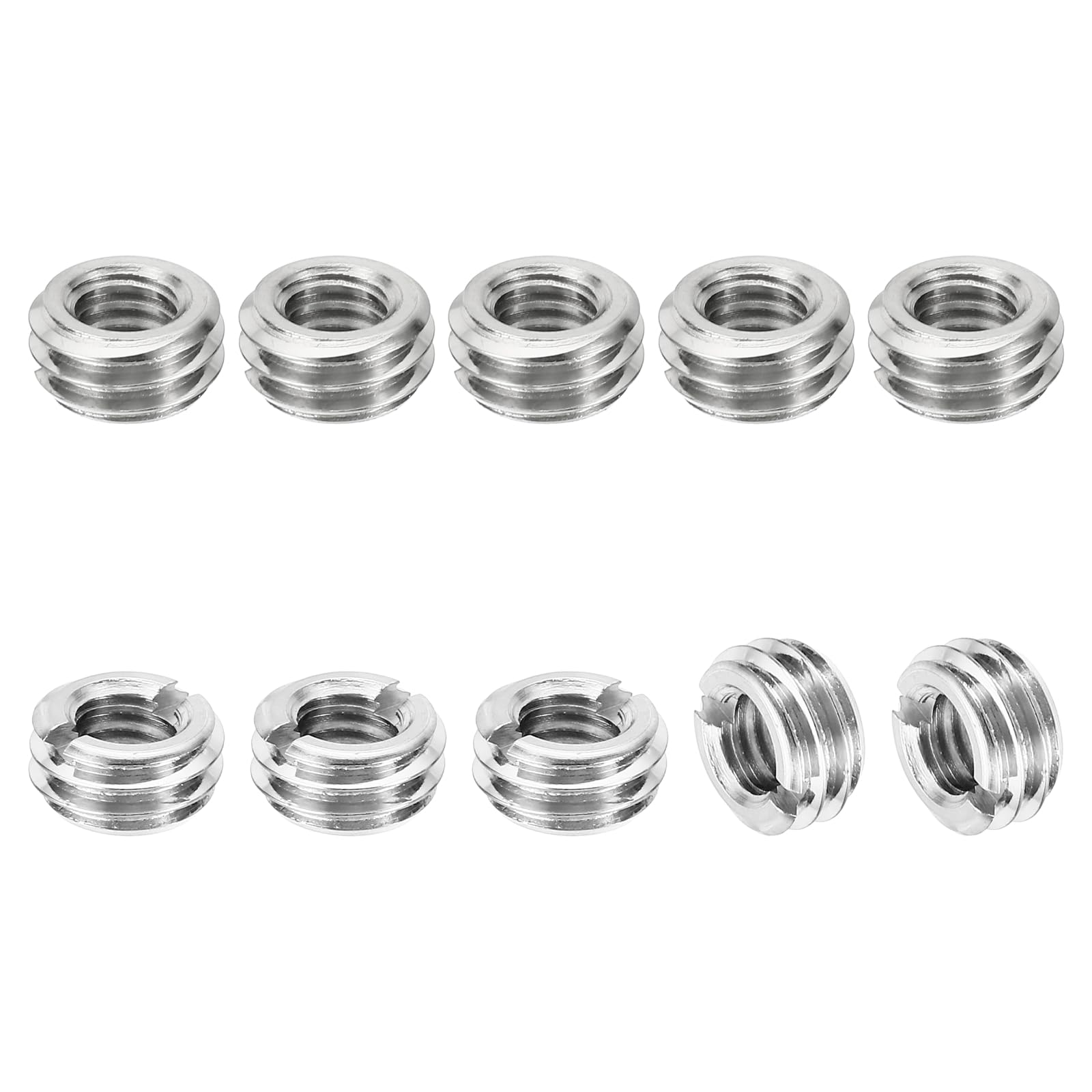 PATIKIL Thread Adapters Sleeve Reducing Nut, 10 Pcs M10*1.5 Male to M6*1 Female Repairing Insert Nut Screw Reducer Conversion Stainless Steel Fastener 5mm — image 1