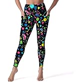 DROEYROEST High Waisted Workout Leggings for Women with Pockets Tummy Control Printed Sports Pants for Running Cycling Yoga