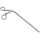 DEXSUR Precise ENT Procedures with Alligator Ear Forceps - Curved Jaw Design, Non-Slip Grip Handle, Fine-Tip, Reusable and Easy to Clean - 12 Inches
