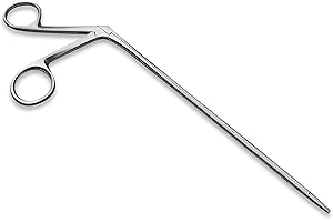 DEXSUR Precise ENT Procedures with Alligator Ear Forceps - Curved Jaw Design, Non-Slip Grip Handle, Fine-Tip, Reusable and Easy to Clean - 12 Inches