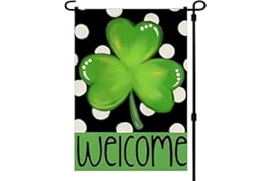 BLESHOPE St Patricks Day Shamrock Garden Flags 12x18 Inch -Double Sided Heavy Duty Small Shamrock Yard Flags UV protection Fade Resistant for Holiday Decoration Outdoor