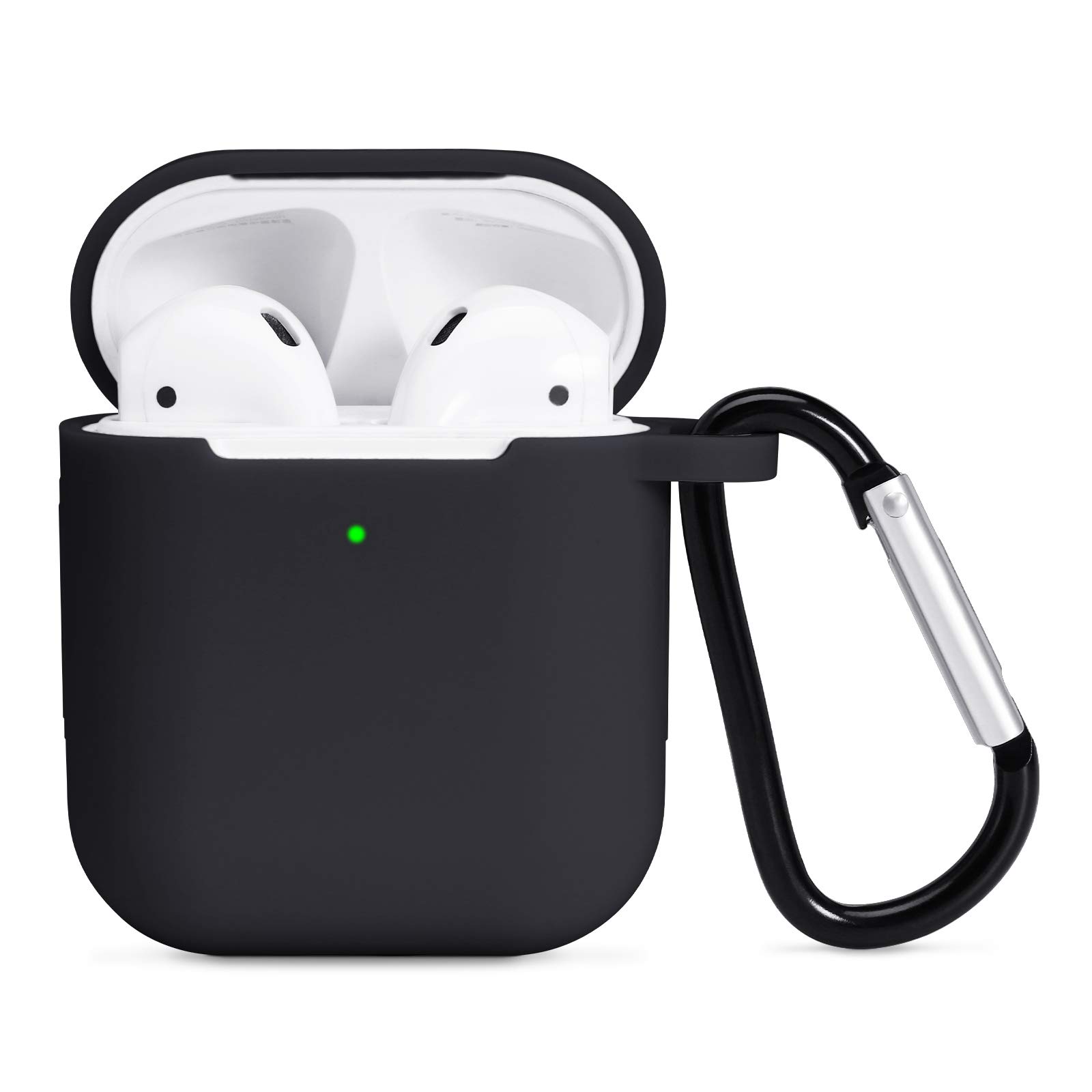 AKABEILA Compatible with AirPods 2 2019 & AirPods 1 2016 Case One Piece Soft Silicone Cute Cover Shockproof Protective Support Wireless Charging Front LED Visible