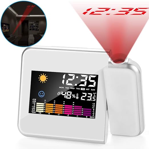 ASANMU - Despertador con proyector, LED, digital, con proyección ...