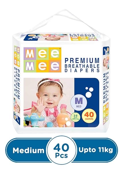 Mee Mee Premium Diapers, Medium, 40 Count