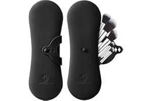 coclothy Travel Makeup Brush Holder, Anti-fall Out Silicone Portable Cosmetic Face Brushes Holder, Soft Travel Cosmetic Bag for Travel, Travel Makeup Brush Case