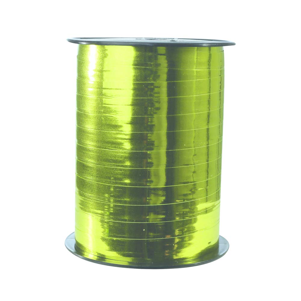 Clairefontaine 602012C - One Roll of Metallic Ribbon - Dimensions: 250mx7mm - Colour: Light green - Decorative gift ribbon, DIY, Gift wrapping Accessory