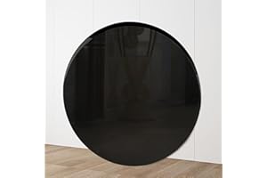 YOUGUO 36" Round 2/5" Thick Black Tempered Glass Table Top, Coffee Table/Dining Table Top - Beveled Edge