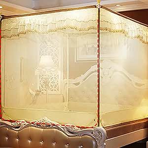 Pabellón De La Cama De Princesa Malla Cuatro Esquina Mosquitera, Zip