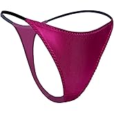 SilRiver Womens Silk Satin Panties Thong Sexy G String Thongs T Back Satin Bikini Underwear S-XL