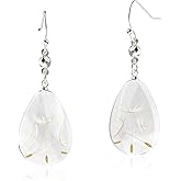 Dandelion Flower Earrings Wildflower Earrings Handmade Pressed Flower Earrings Dandelion Jewelry Teardrop Resin Pendant Natural Flower Pendant Earrings