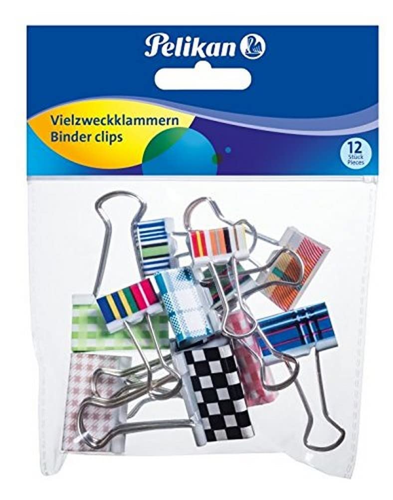 Pelikan 700306 Multi-Purpose Clips 12 Pieces Assorted in Plastic Bag