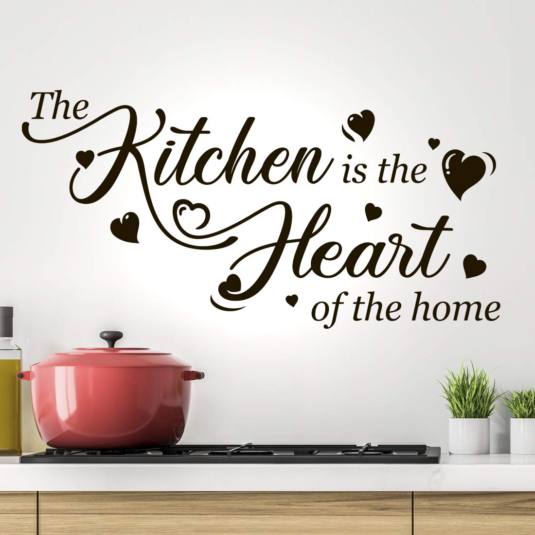 Kitchen is The Heart of The Home Wall Stickers Sticker Art Decor Vinyl Quote Love Decoration Decal Cupboard Fridge Stencils Glass Quotes Hearts Picture Kitchens Mural Decorations Living Room Pictures