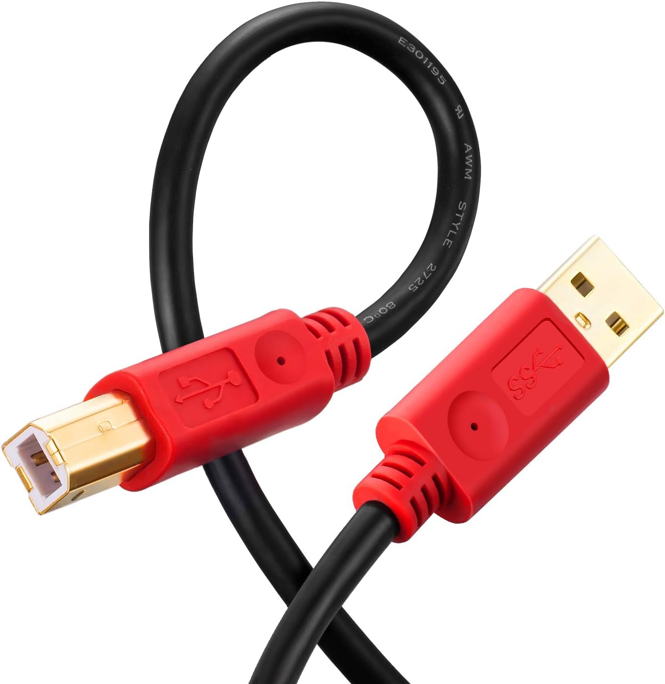 Amazon.co.jp：USB2.0 プリンターケーブル 2m, Uperatre USB 2.0 ケーブル ABタイプ USB A オス