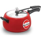 Hawkins 5 Litre Contura Pressure Cooker, Ceramic Coated Handi Inner Lid Cooker, Tomato Red (CTR50)