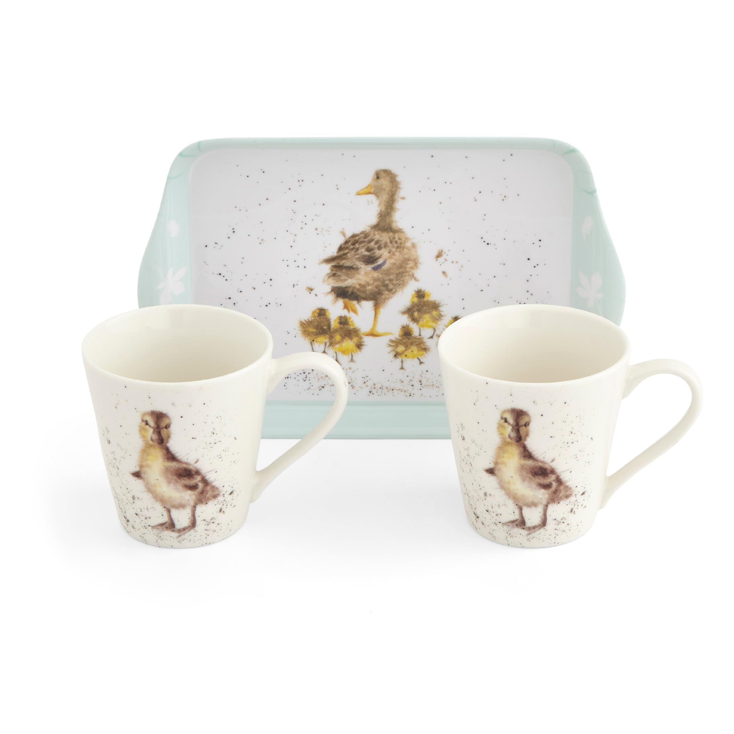 Portmeirion Home & Gifts Wrendale Designs Lovely Mum Duck & Ducklings Ceramic Mug and Tray Set by Royal Worcester, Multicolour (X0011659124)