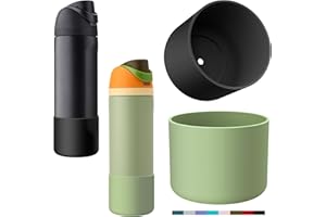 yoelike 2PCS 2 Colors Silicone Water Bottle Boot for Owala, Anti-Slip Protective Sleeve for FreeSip/Twist/Flip, Watter Bottle Accessories, Bottom Bumper Cover, Dishwasher Safe, BPA Free