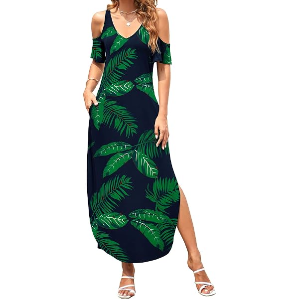Vestido Largo De Verano Para Mujer - Sin Mangas, Con Abertura Y Bolsillos, Color Verde Matcha Talla S