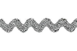 Expo International 1/4-Inch Baby RIC Rac Trim Embellishment, 36-Yard, Metallic Silver