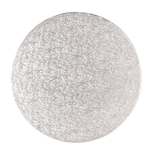 PACK OF 5 - Culpitt 8'' Round Cake Drum/Board - 13mm Thick - Silver Foil Covered