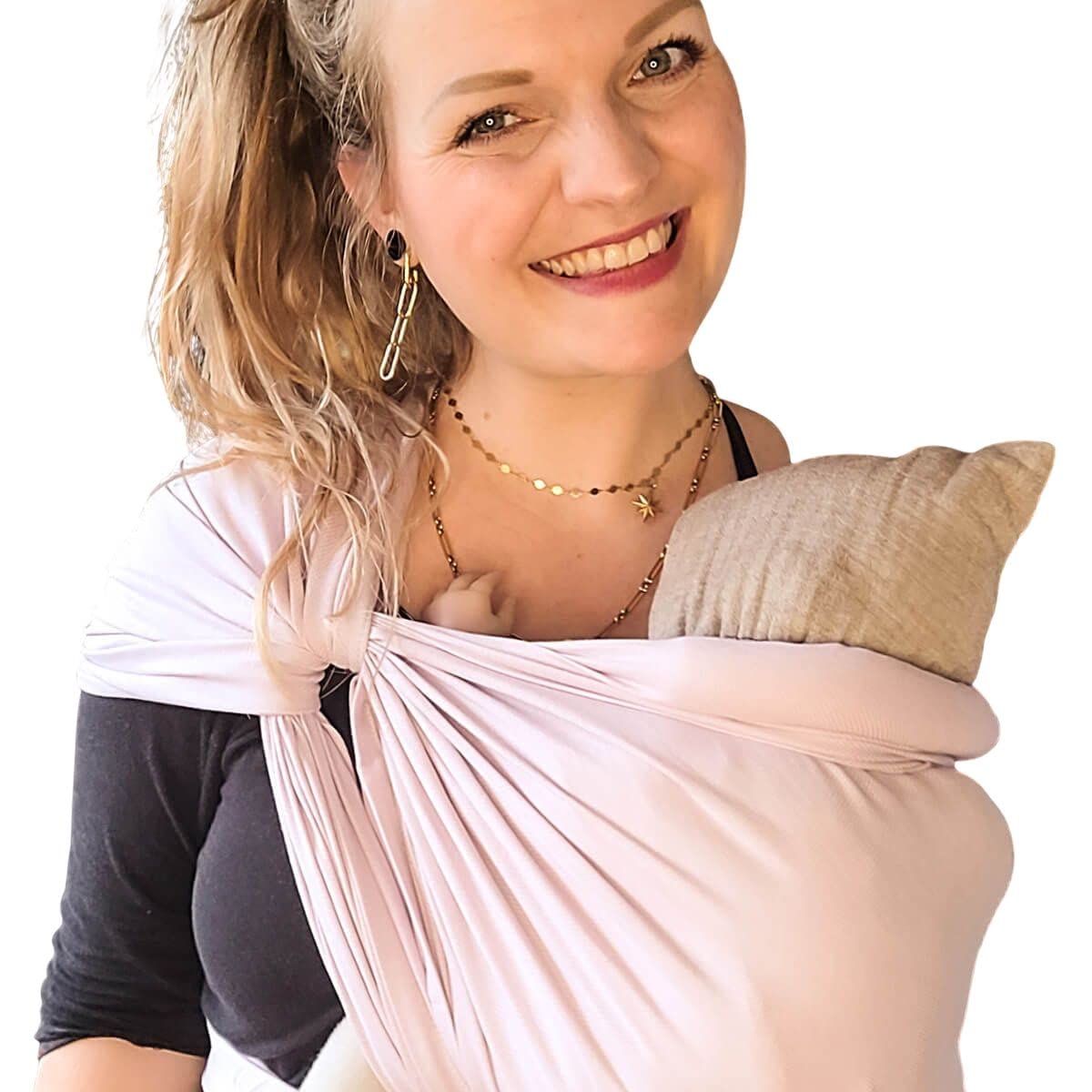 Hoppediz Baby Sling from Birth, Newborn to Toddler, 100% Cotton, Ultralight Summer Cloth, Hamburg Lilac, 4.60 m