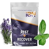 iON Rest + Recover Bath Soak w/Lavender + Melatonin | Rest and Recover with Valerian Root, Frankincense, Magnesium 16 Oz | Crafted for Athletes