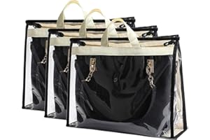 Outgeek 3PCS Purse Storage Bag Organization Purse Dust Bag Organizer Clear Plastic Lightweight Protective Waterproof Handbag Protector (3PCS - 3*XL)