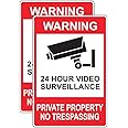 Haobase 2 Pcs Private Property No Trespassing Sign Sticker - 30 cm x 20 cm - Self Adhesive Vinyl