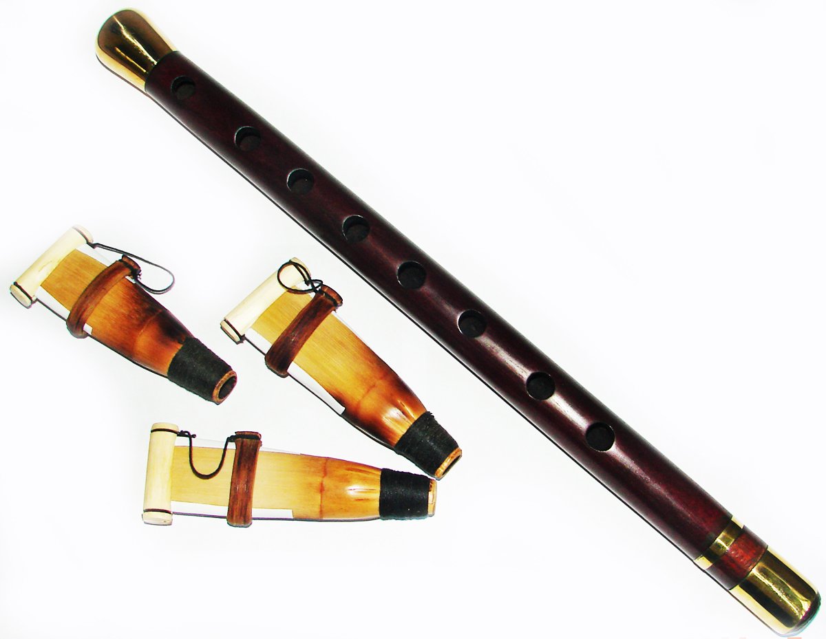 Golden Duduk Armenian Professional Instrument with 3 Reeds and Playing