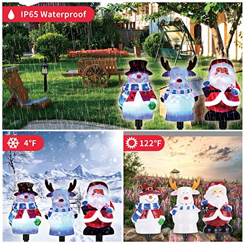 Christmas Pathway Lights Outdoor,Snowman Santa Reindeer Set LED Path Lights Garden Landscape Lights,5V Low Voltage Plug in Waterproof Holiday Decor Lamp for Patio, Yard, Lawn
