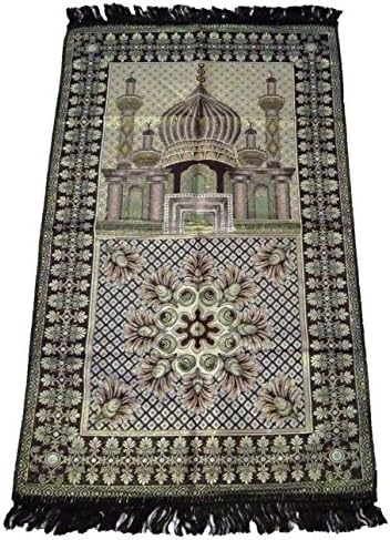 HDI Muslim Prayer Mat Lightweight Thin Istanbul Turkey Sajadah Carpet Islam Eid Ramadan Gift (Dark Brown)