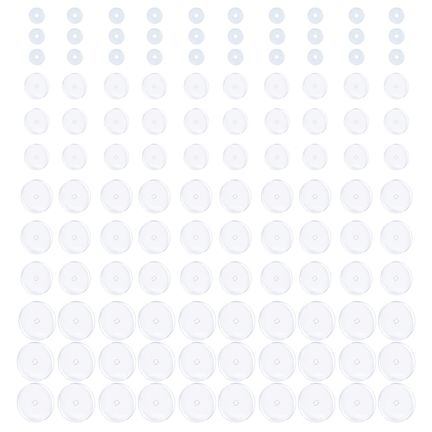 Decentraland 3MM & 5MM & 7MM & 9MM Clear Silicone Ear Piercing Discs, 30pcs per Size, for Belly Button, Keloids & Pressure Piercing Kits — image 1