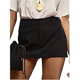Floerns Women's Elegant Low Rise Mini Skirts Formal Business Casual Skirt with Shorts