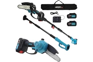Jovant Cordless Pole Saws for Tree Trimming,2-In-1 Mode Cordless Pole Saw for Cutting Branches and Wood,with Portable Bag and 2-20V 4A Battery