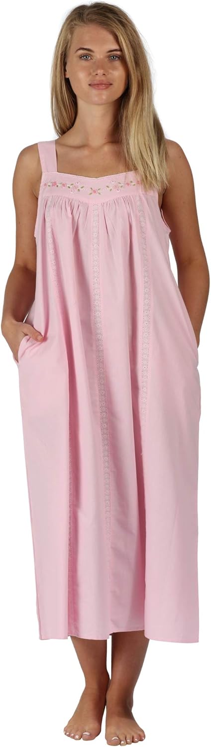 The 1 for U Nightgown 100% Cotton Sleeveless + Pockets Meghan at  Women’s Clothing store