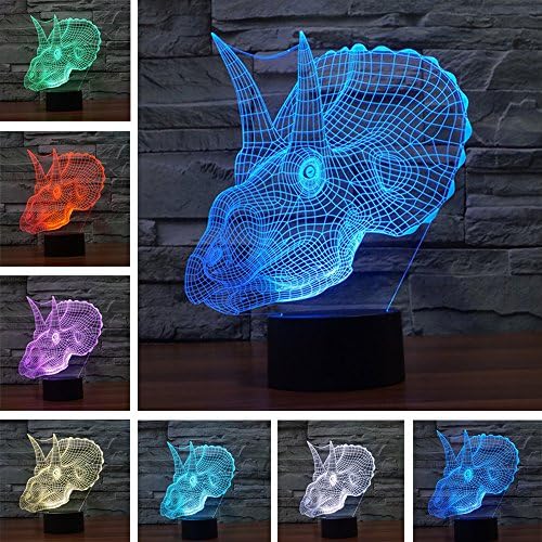YANGHX 3D LED nightlight Dinosaur of Acrylic Christmas Lamps Living 100~240v Night 7 Color Change LED Desk Table Light…