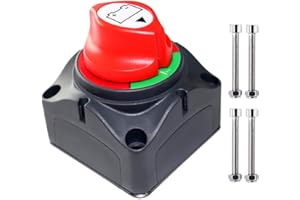 GIOYONIL Battery Disconnect Switch Master, 12V-48V Waterproof Power Isolator On-Off Kill Switch 275Amps High Current for Car RV Marine Boat Truck ATV Vehicles