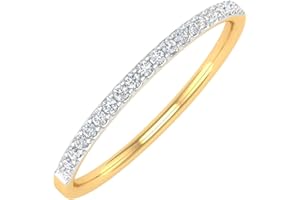FINEROCK 1/10 Carat (ctw) 10K Gold Natural Round Diamond Ladies Wedding Anniversary Stackable Ring
